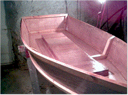 Skiff Mark 2 - first coat of epoxy.