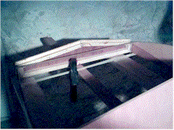 Close-up of stringers at transom