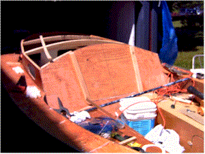 Outer hatch stops installed and portlights cut out